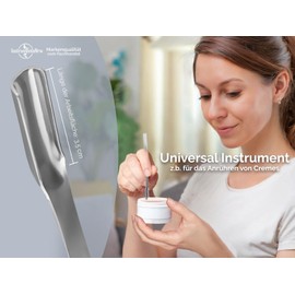 Laboratory Spatula, Dosing Spatula, Laboratory Spoon, Sample Spoon, Made of Stainless Metal, Portioning Spatula for Laboratory Work & Cosmetic Making, Dosing Shovel, Powder Spatula, 17.5 cm