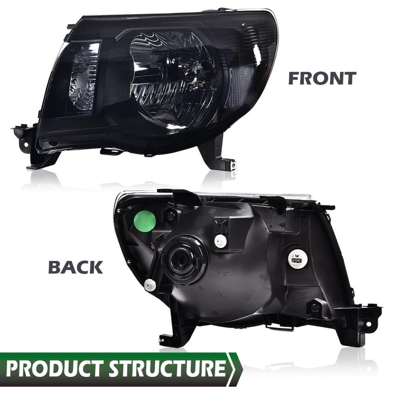 LQI Headlights Assembly Compatible with Toyota Tacoma 2005-2011 Bumper Headlamp