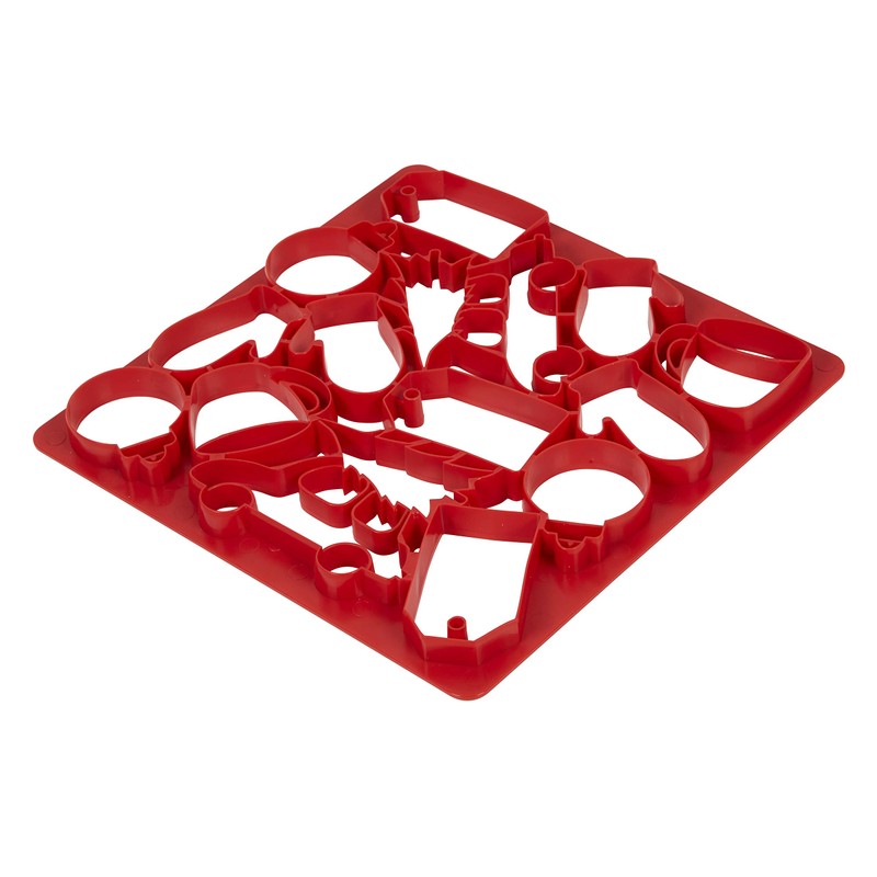 Wilton Holiday Multi-Cookie Cutter Sheet, Red