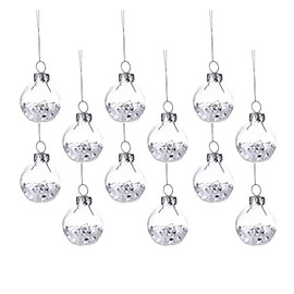 Sass & Belle White Show Sequin Mini Baubles - Set of 12