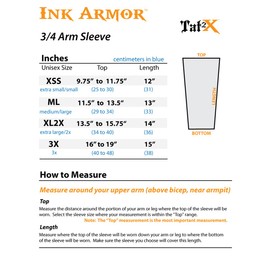 Tat2X Ink Armor Premium 3/4 Arm Tattoo Cover Up Sleeve - No Slip Gripper - U.S. Made - Pink - 3X (single arm/elbow sleeve)