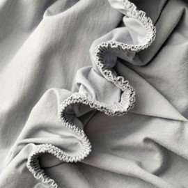 VelvetHome Fitted Sheet, 200 x 200 cm, 100% Combed Cotton, Made in the EU, Jersey Bed Sheet for Mattress Height up to 25 cm, Premium Quality, Beautiful Colours, Light Grey