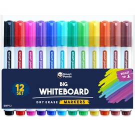 Smart Panda Whiteboard-Marker von SmartPanda – Rundspitze, Trocken abwischbar, für Zuhause, Schule oder Büro – 12er Set