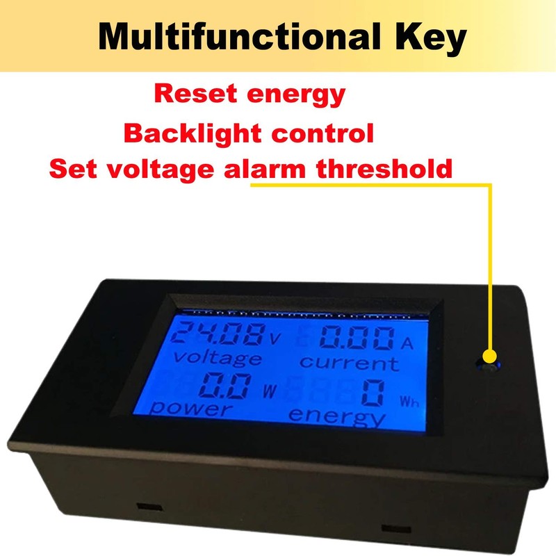 AUTENS Digital Multimeter DC 6.5-100V 0-100A LCD Display Ammeter Voltmeter