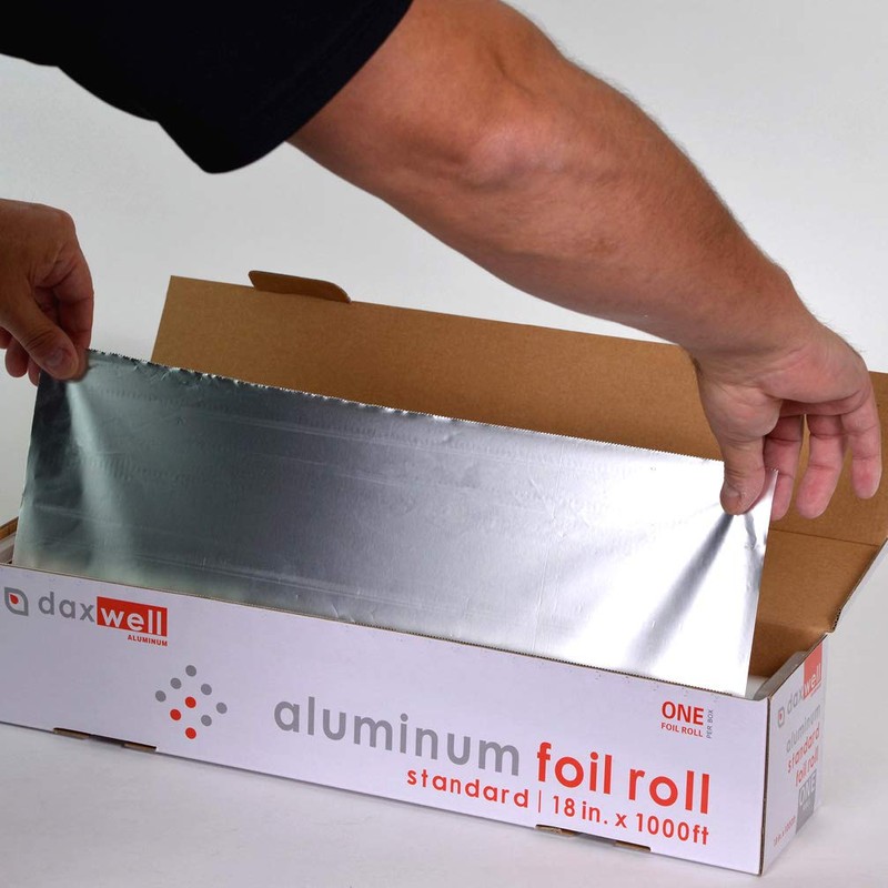 Daxwell Aluminum Foil Roll, Standard, 18" x 1000 Ft, J10003335,