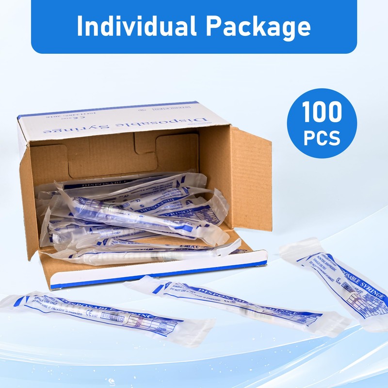 100 Pack 2.5ml/cc Plastic Tube Lab Dispensing Tools, Individually Packaged