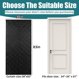 HOMBYS Magnetic Sound Proof Curtains for Doorway, Thicken Soundproof Door Blanket, Temporary Door Draft Stopper, Windproof and Blockout Divider for Doorway, Cold Thermal Insulating