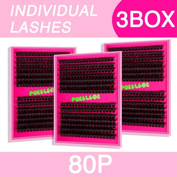PURELEOR Lash Clusters Kit Fluffy 50D 80D 100D 150D Individual
