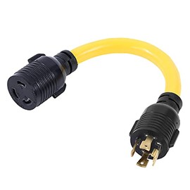 NEMA L14-30P to L6-30R 240V 30 Amp Twist Lock 4 Prong Male Plug to Twist Lock 3 Prong Female Receptacle Generator Welder Dryer EV Charger Power Cord Adapter Connector