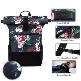 Unisex Rolltop Backpack, Daypack With Compartment For 12 - 17 inch / 30.5 - 43 cm Laptop, Waterproof And Anti-Theft