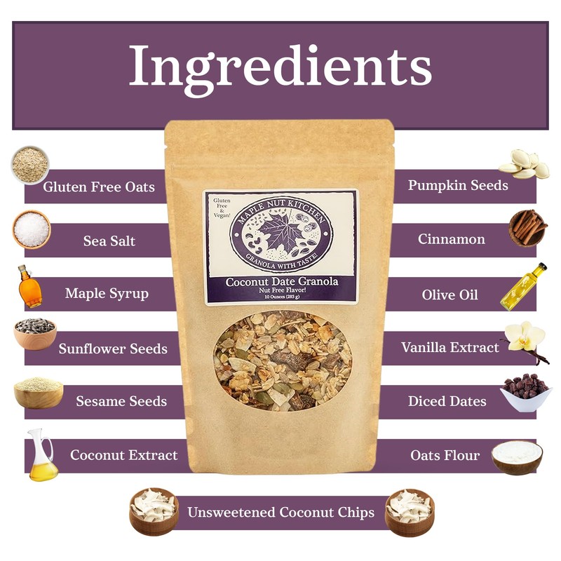 Maple Nut Kitchen Coconut Date Granola, 3 Pack – Gluten-Free,