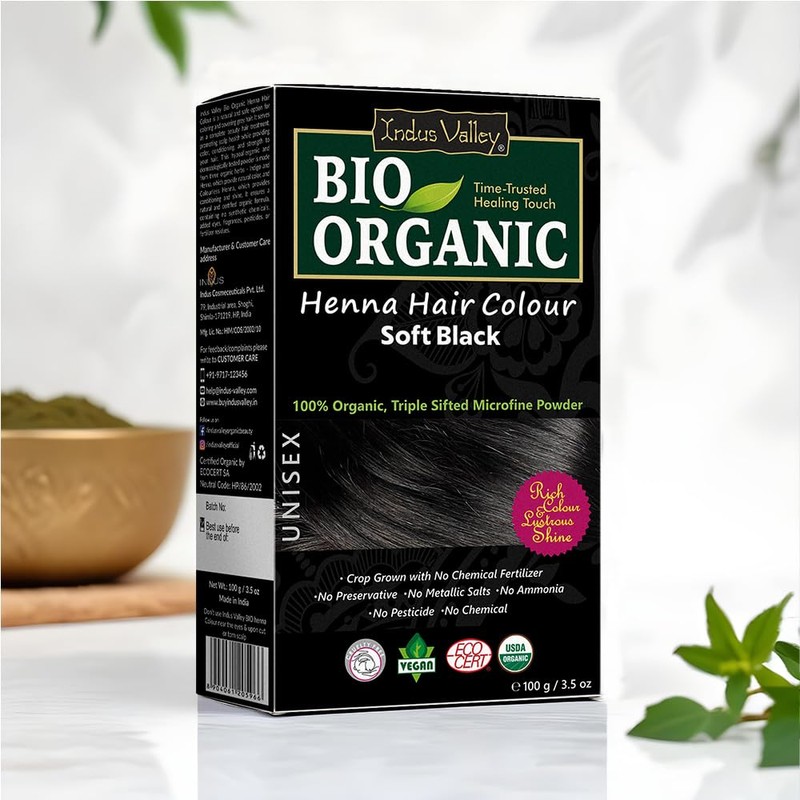 Indus Valley Organic Henna Hair Colour Kit for Women- Chemical-Free,