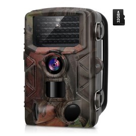 Crepidapy Trail Camera, 4K 50MP Game Camera with Night Vision 120° Wide-Angle Hunting Cam with 32GB TF Card 2” LCD Motion Activated Waterproof for Outdoor Wildlife Monitoring