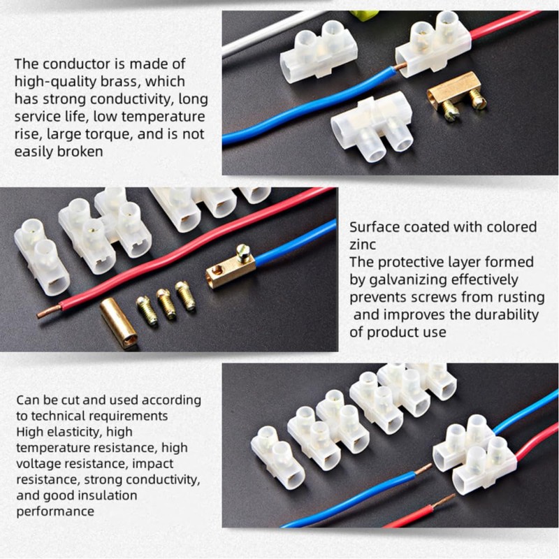 HRLORK Terminal Block 12 Way Electrical Connector Block Strip Dual