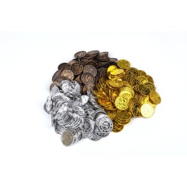 Toy God® Gold, Silver, Copper Coins, 300 Coins, Diameter 1.3 inches (34 mm), 100 Gold, 100 Silver, 100 Copper Coins