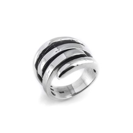 Silverly Herren Damen .925 Sterling Silber massiv überlappende Banden Ring, Größe: 52 (16.6)
