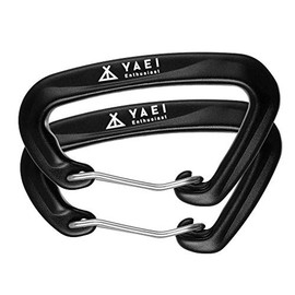 YAEI Enthusiast High Breaking Strength (12KN) Carabiner (Black, Set of 2)