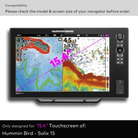 INNOSURE Premium Tempered Glass Screen Protector designed for Humminbird Solix 15 Finshfinder G1/G2/G3/G4 15.4 Inch Touchscreen Accessories 15" 9H Anti Scratch (HD Clear)