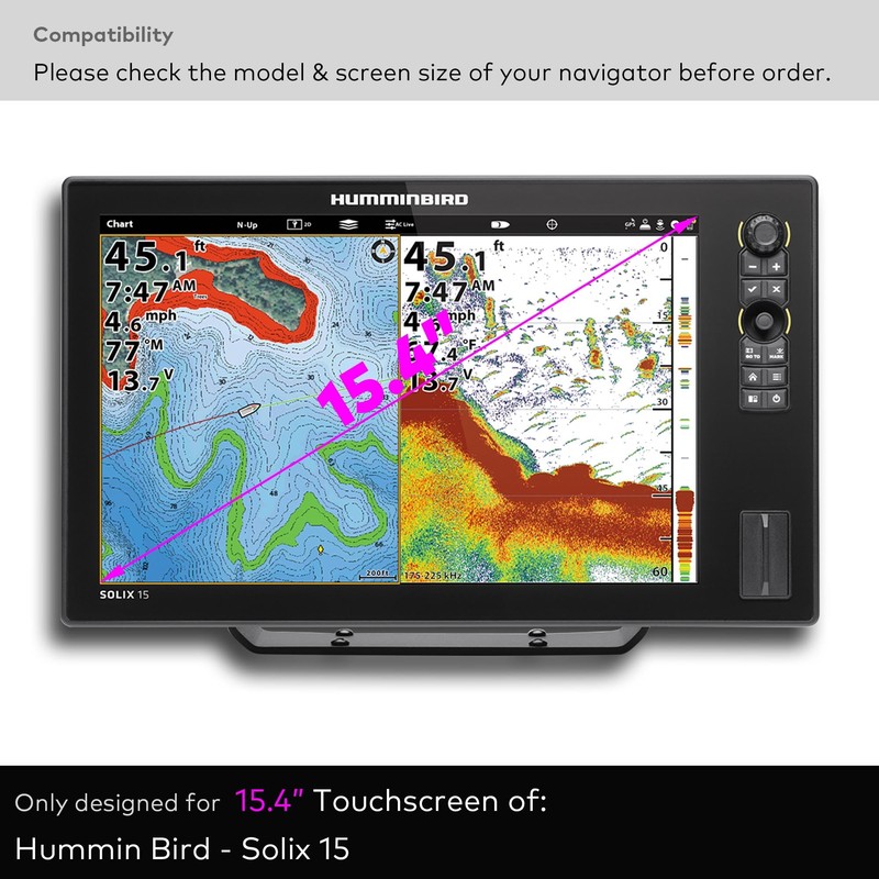 INNOSURE Premium Tempered Glass Screen Protector designed for Humminbird Solix