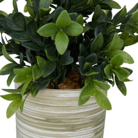 Deco 79 Faux Foliage Eucalyptus Indoor Outdoor Artificial Plant Fake Plant with Realistic Leaves and Patterned Porcelain Pot, Plant 9" x 9" x 11", Green