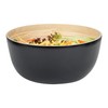 Restaurantware Bambuddha 30 oz Round Black Spun Bamboo Large Salad