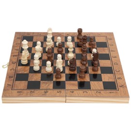 VGEBY Ajedrez de 3 en 1 Interior Plegable único Multifuncional para Almacenamiento Damas Juego de Mesa Juego de borradores portátil para niños Instalaciones Y