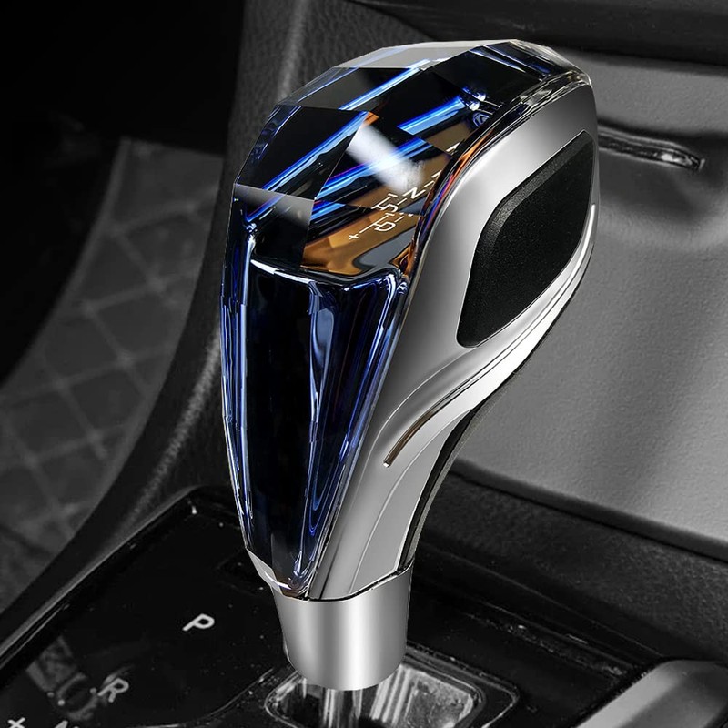 Sakali Diamond-Cut Crystal Car Gear Shift Knob Touch Activated LED
