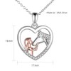 TOFBS Girls and Horse Necklace Silver Heart Pendant Necklace Gifts