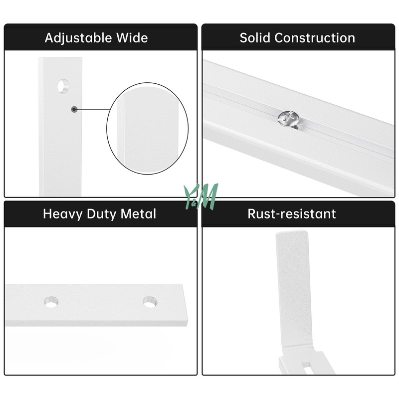 Y&M 6 PCS Adjustable Window Box Brackets for Planter Box,