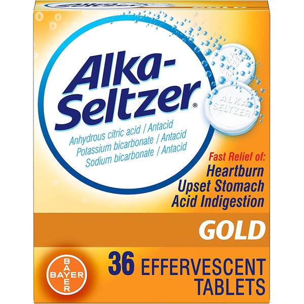 Alka Seltzer Gold - 36 Effervescent Tablets (Pack of 4)