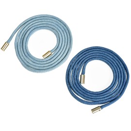 ILuvatar Thin denim waist rope Simple belt Waist tie Knotted belt Dress belt Women's cotton waist chain Bowknot thin belt 2pcs