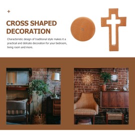 BESPORTBLE Wooden Cross - Holy Cross Tabletop Cross with Base Standing Jesus Christ Catholic Wall Cross for Home Decor Christmas Party (As Shown) 1 Set