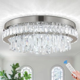 Dimmable Hotel Chandelier Light for High Ceiling Modern Luxury Crystal Chandelier for Living Room Restaurant DecorationLamp Power(W): 50, Number of Lights: LED, Shade  color: Dimmable, Design Style: Modern