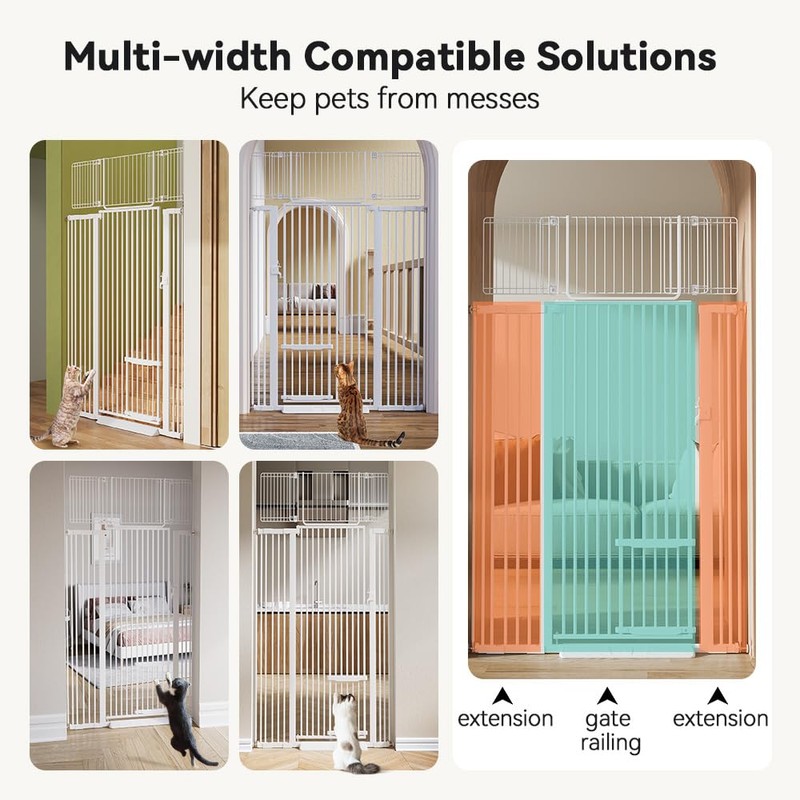 71" Extra Tall Pet Gate, 29.5-43" Wide with Adjustable Cat