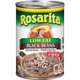 Rosarita Low Fat Refried Black Beans, 16 oz, 12 Pack