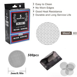 Pack of 500 20 mm Smoke Filter, Pipe Filter, Steel Pipe Filter, Strainer, Stainless Steel Pipe Filter Sieve, Smoke Filter Sieve, Pipe, Suitable for Pipe Smoking