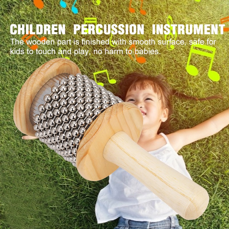 Wooden Hand Shaker Cabasa Percussion Instrument Small Size for Student