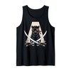 Kids Black Panther Pirate Skull Crossbones Black Panther Tank Top