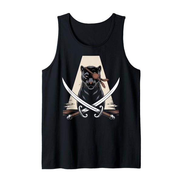 Kids Black Panther Pirate Skull Crossbones Black Panther Tank Top