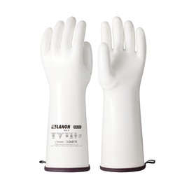 LANON - Guantes de horno de silicona líquida resistente al calor, de grado alimenticio, forro CoralAir, impermeable, extra largo, mediano