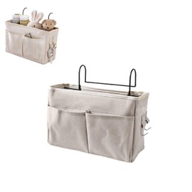 Bedside Caddy, Hanging Storage Organiser, Bed Organiser, Hanging Pocket, Side of Bed Storage Pouch, Dorm Bed Storage for Books, Mobile Phones (-3117230063811)