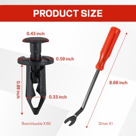 Ongfuwu 60PCS ATV UTV Body Fastener Rivets Push Pin, Nylon Fender Push Clips with Removal Tool, Replaces 7661855 90653-HC4-900 Compatible with RZR Sportsman Ranger TRX Rancher Foreman