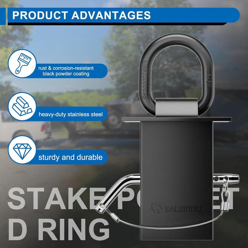 Stake Pocket D Ring for Trailer Heavy Duty, D-Ring Stake