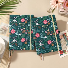 2026 Diary - A5 Diary 2026 from January to December, Week to View & Monthly Planner with Pen Loop, Hardback Cover, Elastic Closure, Ribbon Marker for School, Home or Office