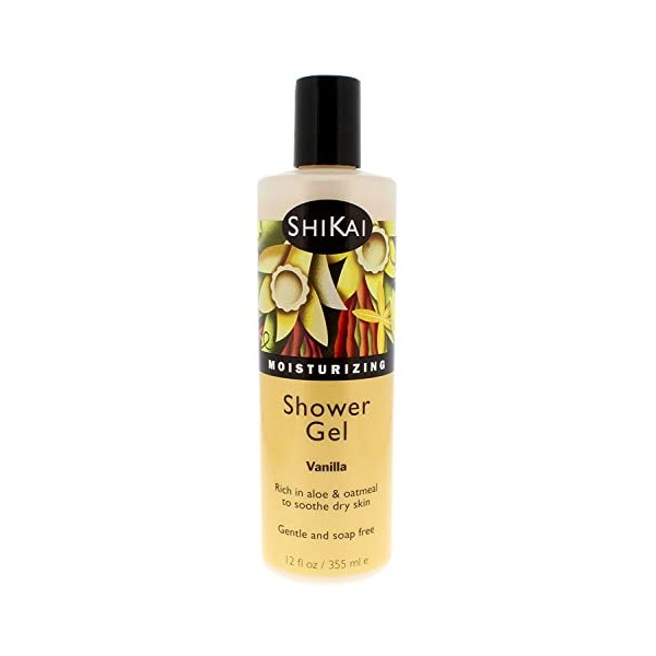 ShiKai Moisturizing Shower Gel, Vanilla, 12-Ounce Bottles (Pack of 3)