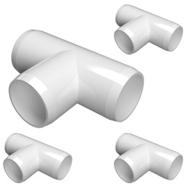 FORMUFIT 1-1/2" Tee Furniture Grade PVC Fitting in White, Made in USA, UV-Resistant, Impact-Proof, 1.900” Actual Socket Diameter (Pack of 4) - F112TEE-WH-4