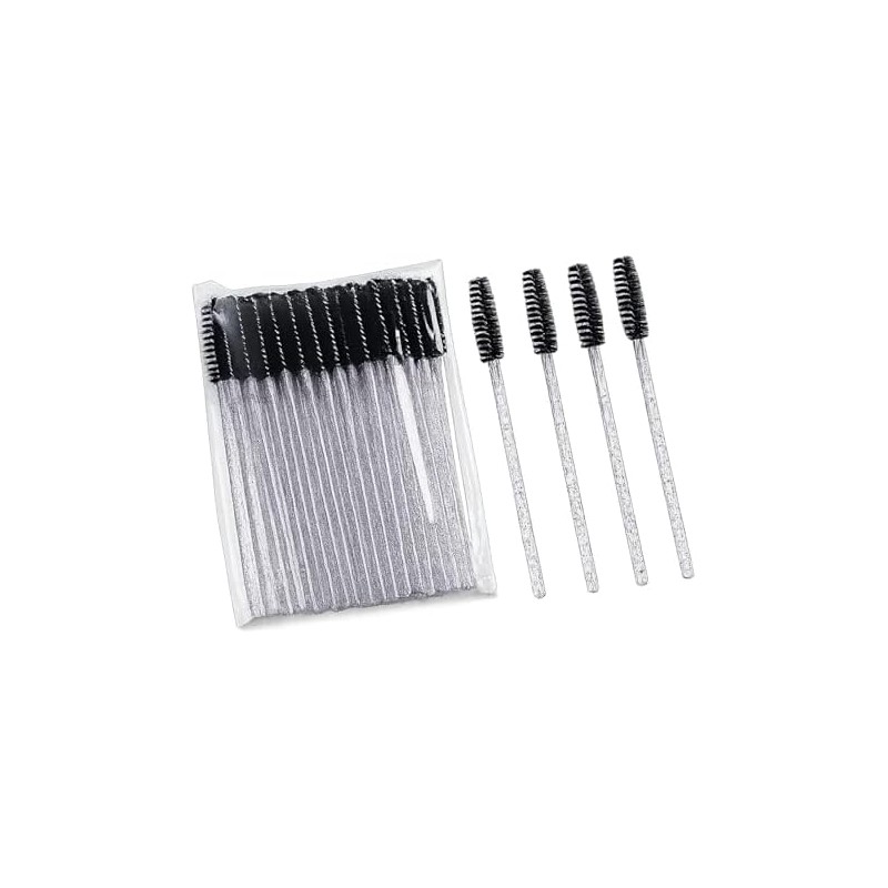 Cepillo Cejas Negro,Desechables Cepillos Pestañas Kit (100PCS) Doble uso para