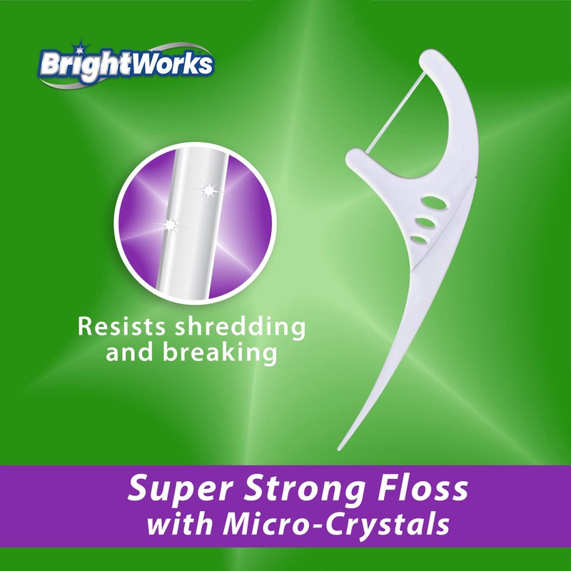 225 Piece BrightWorks Fresh Mint + Whitening Dental Flossers with