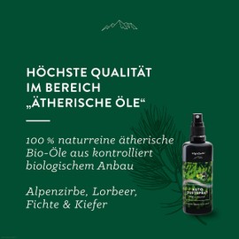 AllgäuQuelle® Auto Duftspray | Der BIO Auto-Duft als natürlicher Auto-Duftspender mit Waldduft: Alpenzirbe, Lorbeer, Fichte u. Kiefer | ideales Auto Zubehör für Auto Innenraum und Wohnmobil