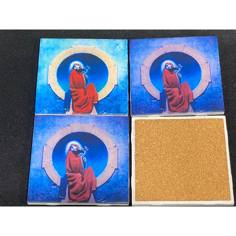 Set of 4 Grateful Dead Ceramic Table Waterproof Cork Back